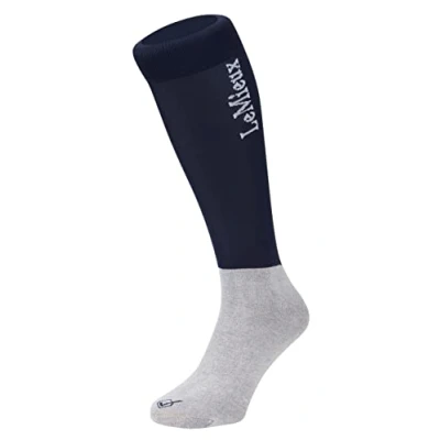 Image of LeMieux My Competition Horse Riding Socks in Navy with Closely Woven Foot, Topside Seam and Micro Weight Stretch Twin Pack Large