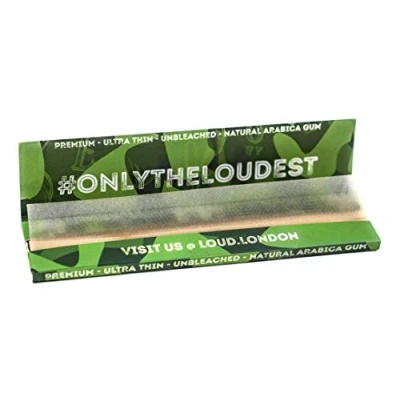 Image of Loud LDN Vegan Rolling Papers King Size Slim, Ultra Thin Natural Unbleached and Unrefined Single Pack 32 Leaves Per Book