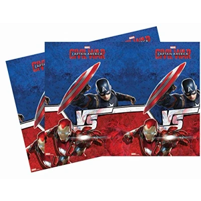 Image of Unique Party 72239 Plastic Captain America Civil War Tablecloth, 1.8m x 1.2m
