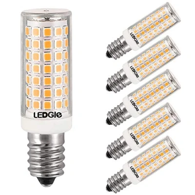 Image of LEDGLE 6 Count 8W E14 LED Light Bulbs, Warm White 3000K, 80W Equivalent, 88LEDs, 700lm, Non dimmable No Flicker, Energy Saving SES Ceramic Base Bulbs for Fridge/Cooker Hood/Home Lighting