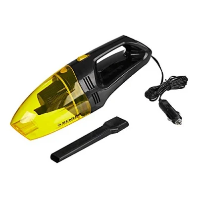 Image of Duroplast 871125214111, Dunlop Automotive Wet and Dry Vacuum Cleaner, 12 V/60 W, Nozzle Extension, 3 m Cable, Ultra Compact for Quick Cleaning in Between, Black/Yellow