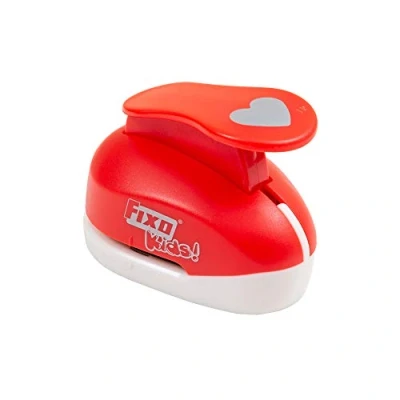 Image of Fixo Punch with Shapes, Heart, Large, Red