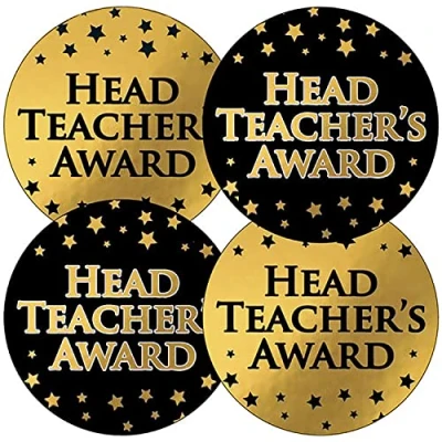 Image of 280 Metallic Shiny Head Teachers Award Stars Motivational Childrens Pupils School Praise Reward Stickers Value Pack 37mm Primary Teaching Services