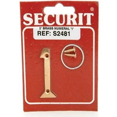 Image of Securit S2481 Brass Numeral No:1 50mm