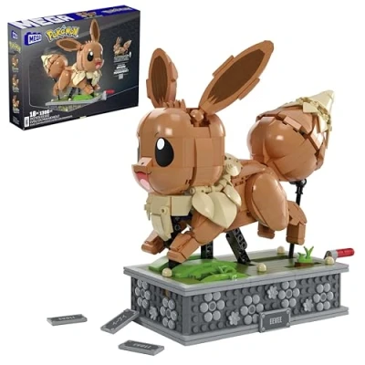 Image of MEGA Pokémon Action Figure Building Set, Motion Eevee with 1366 Pieces, Turn Crank for Running Movement, Build &amp; Display Toy Collectors, HTH71