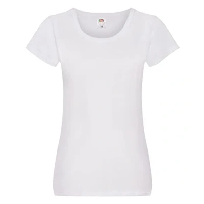 Image of FRUIT OF THE LOOM Women&#039;s Original T. T Shirt, White, S UK