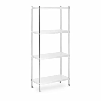 Image of Royal Catering RCER 8040 metal shelving unit 80x40x180 cm (LxWxH) 200 kg shelves stainless steel