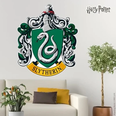 Image of Harry Potter Wall Sticker Slytherin Crest Decal Wizarding World Art (60cm Height x 50cm Width)