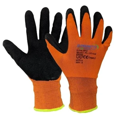 Image of SUPREMETTF SUPREMELY TOUGH 24 Pairs Latex Foam Coated Work Gloves Orange Black Builders Construction Gardening Grip (Large 9)