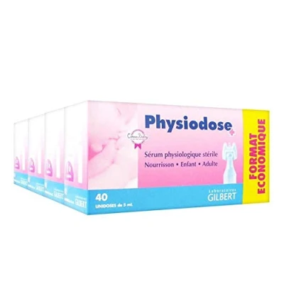 Image of Saline Solution, Physiological Serum, Sterile English Instructions (160 pods, Single Doses 4 Packs), Baby Nasal Rinse