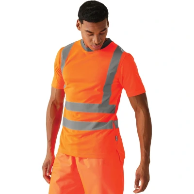 Image of Professional Men&#039;s Hi Vis Pro Contract T Shirt Orange, Size: S