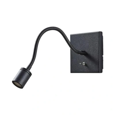 Image of Lindby LED wall light Mayar, black, metal, flexible arm, 35cm
