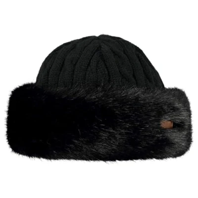 Image of Barts Fur Cable Bandhat Beanie Hat, Black (Black 0001), One Size