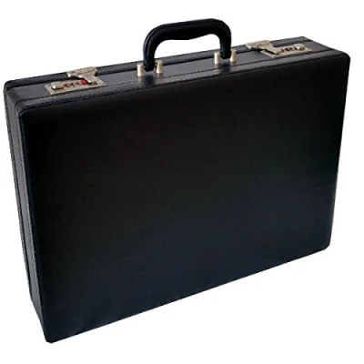 Image of ESSENTIAL PRODUCTS Smooth Nappa Faux Leather Expandable Executive Attache Case Briefcase