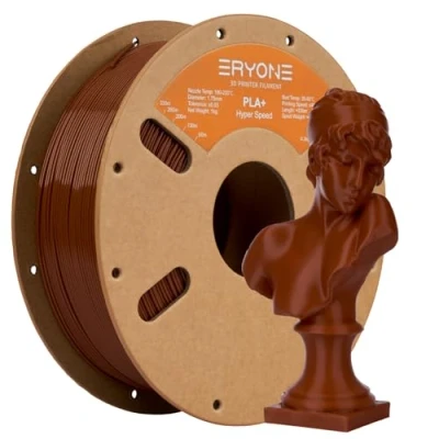 Image of ERYONE High Speed PLA Plus Filament 1.75mm +/ 0.03mm, Rapid PLA+ for Fast Printing, 30 500mm/s 3D Printing Fit Most FDM Printer, 1kg (2.2LBS) / Spool, Brown