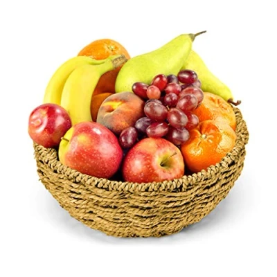 Image of Premium Fresh Fruit Gift Basket Classic Bowl with Bananas, Clementines, Pears, Apples, Grapes Luxury Hampers for Birthdays and Celebrations, from Regency