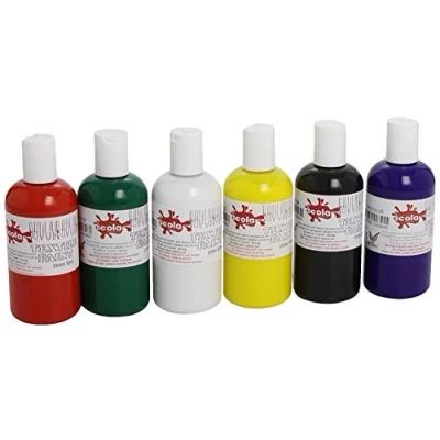 Image of Scola Textile Fabric Paint, 6 Assorted Colours, 150ml Bottles, School Supplies, Art and Crafts Projects, Children&#039;s Craft Ideal for Kids