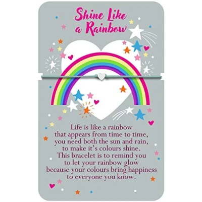 Image of Heartwarmers Sentiment Cord Bracelet Rainbow