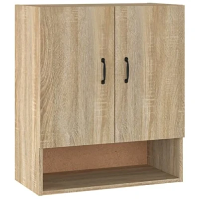 Image of vidaXL Wall Mounted Cabinet in Sonoma Oak Stylish Engineered Wood Furniture for Storage Suitable Living Room Decor