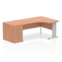 Image of Impulse 1600 Right Hand Wire Managed Workstation 800 Pedesta