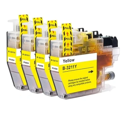 Image of Go Inks 4 Yellow Ink Cartridges to replace Brother LC3211Y Compatible/non OEM for DCP &amp; MFC Printers