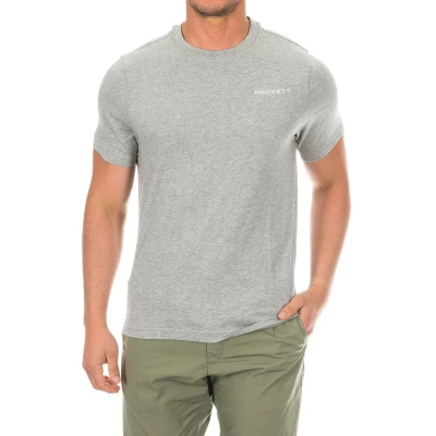 Image of Hackett London HMX2000D Mens short sleeve round neck t shirt Grey Cotton Size 2XL