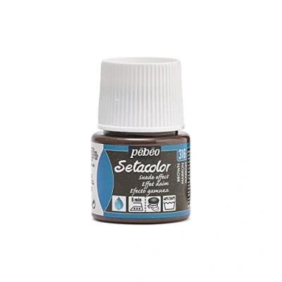 Image of PEBEO 295316 Setacolor Suede Fabric Paint 45 Milliliter Bottle, Brown,Brown