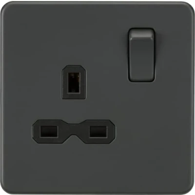 Image of KnightsBridge Screwless 13A 1G DP switched socket Smoked Bronze