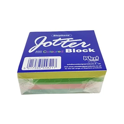 Image of Stephens Note Paper Jotter Block Pastel, Ideal Desk Holder For Phone Message, Jotting Down Shopping Lists, Dates And Upcoming Events, Home, Office, Business School, Stationery Essential