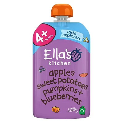 Image of Ella&#039;s Kitchen Sweet Potatoes, Pumpkin, Apples + Blueberries Stage 1 from 4 Months 120g