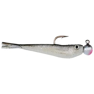 Image of Berkley PowerBait Power Minnow Fishing Bait, Black Shad, 2in 5cm, Irresistible Scent &amp; Flavor, Realistic Action, Split Tail Design, Ideal for Bass, Walleye, Trout, Panfish Species and More