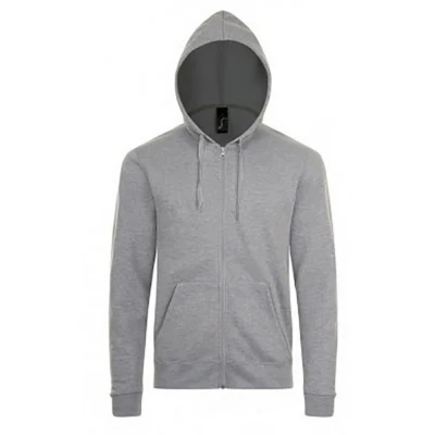 Image of SOLS Mens Stone Zip Up Plain Hoodie (Grey Marl) Size X Small