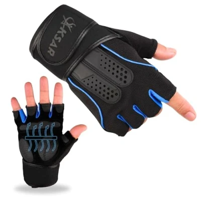 Image of Gym Gloves,Training Gloves Full Wrist Support,Breathable Extra Grip Palm Protection Fitness Crossfit for Men &amp; Women (M)