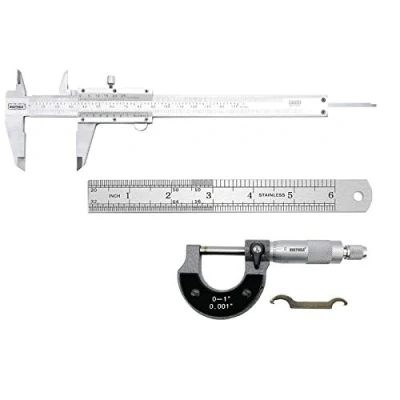 Image of NORTOOLS Vernier Caliper Metal with Micrometer and Ruler for Precision Measurements Outside/Inside/Depth/Step