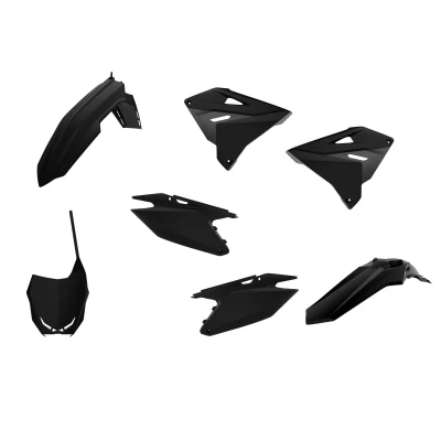 Image of Polisport Suzuki Plastic Kit RM 125 250 2001 2008 Restyle, All Black Motocross4u
