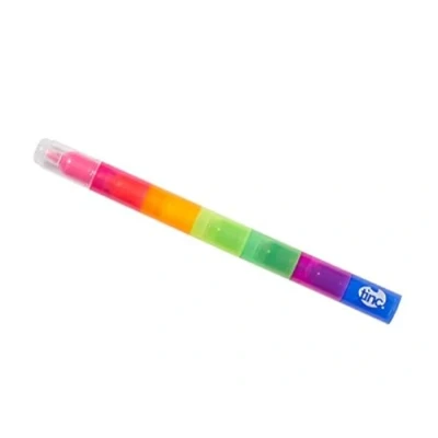 Image of Tinc Large Stacking highlighter Pen Stackable Buildable with 7 colours Party Bag chisel tip highlighter, BIGHLTMU