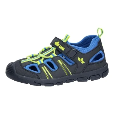 Image of LICO Ardales Unisex Sandals for kids, Size: 2.5/3, Navy/blue/lemon Imitation leather/ textile