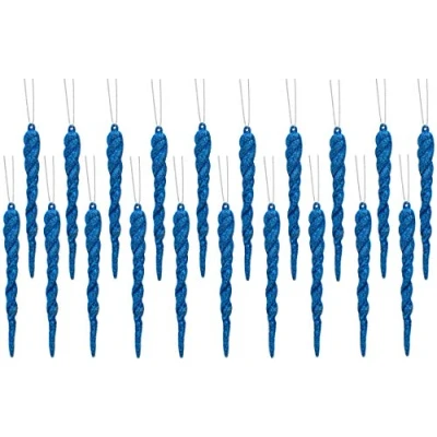 Image of Christmas Concepts® 12cm Glitter Icicle Decorations Tree Trims (ROYAL BLUE, 20)