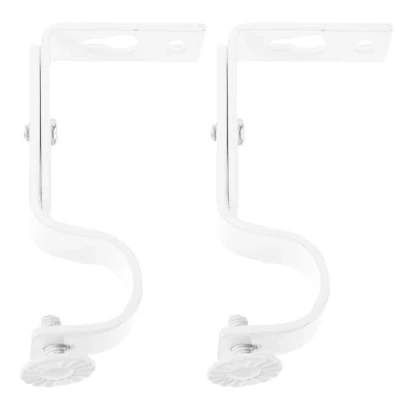 Image of WINOMO 2pcs 28mm Curtain Pole Bracket Brackets Recess For Poles Heavy Duty Self Adhesive Rod