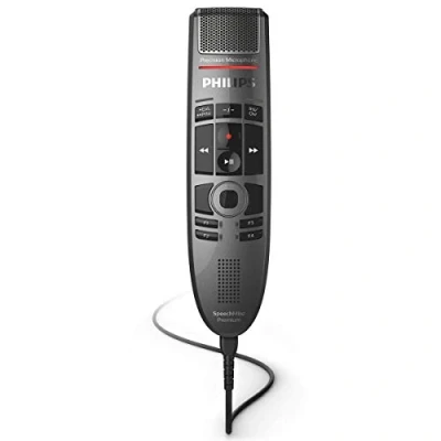 Image of Philips SMP3700 SpeechMike Premium USB dictation microphone Precision Control Push Buttons Touch Sensor charcoal