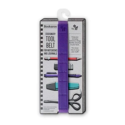 Image of IF Bookaroo Tool Belt Stationery Organiser Pen Holder Notebook Strap, Purple
