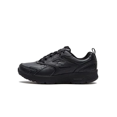 Image of Skechers Women&#039;s GO Run CONSISTENT Broad Spectrum Sneaker, Black Leather/Trim, 5 UK