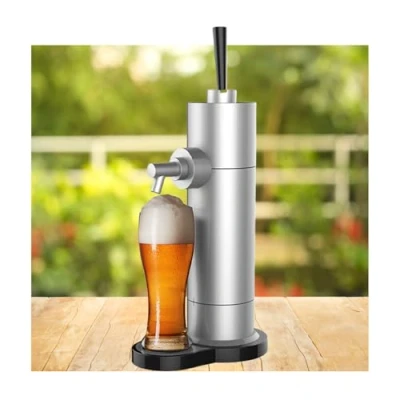Image of RGWYGCG Canned Beer Draft System,Beer Dispenser, Mini Kegerator,Beer Foam Maker,Beer Tap,Beer Machine,Converts Any Can Into for Bars,A Great Gift Lovers,Silver