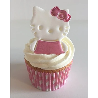 Image of 6 Sugar Hello Kittys Cake Toppers Made with Love &amp; Imagination in the UK!