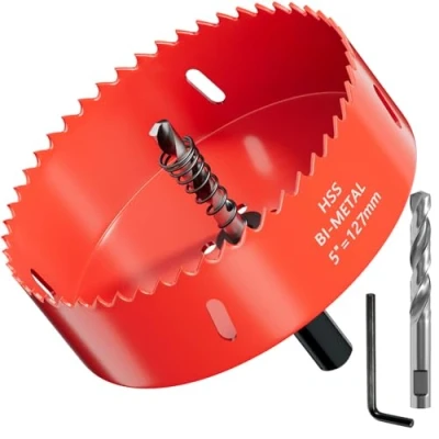 Image of GARHWAL Bi Metal Hole Saws 127mm Wood Cutter, Saw, Circular Cutter for Walls, Core Drill Bit Fast Cutting with Long Lasting Blades Plumbing, Conduits, Kitchens, Other DIY Projects