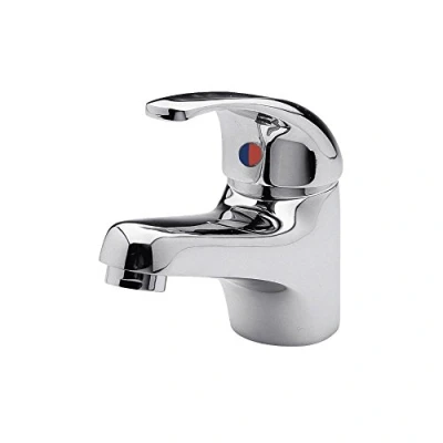 Image of Eon Modern Single Lever Basin Mixer Tap with Push Button Waste