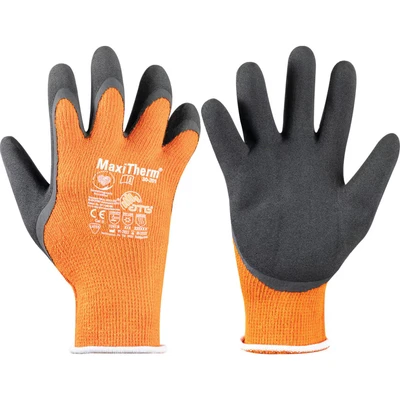 Image of Atg 30 201 MaxiTherm Palm Coated Orange/Black Cold Resistant Gloves Size 9