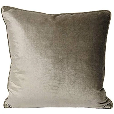 Image of Riva Paoletti Luxe Velvet Polyester Filled Cushion Mink Grey Soft Feel Fabric Reversible Hidden Zip Closure Machine Washable 100% Case 55 x 55cm (22&quot; 22&quot; inches)