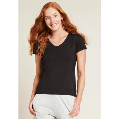 Image of Boody Organic Bamboo EcoWear Womens VNeck TShirt Large Black