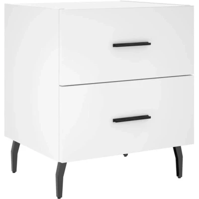 Image of vidaXL Bedside Cabinet White 40x35x47.5 cm Engineered Wood